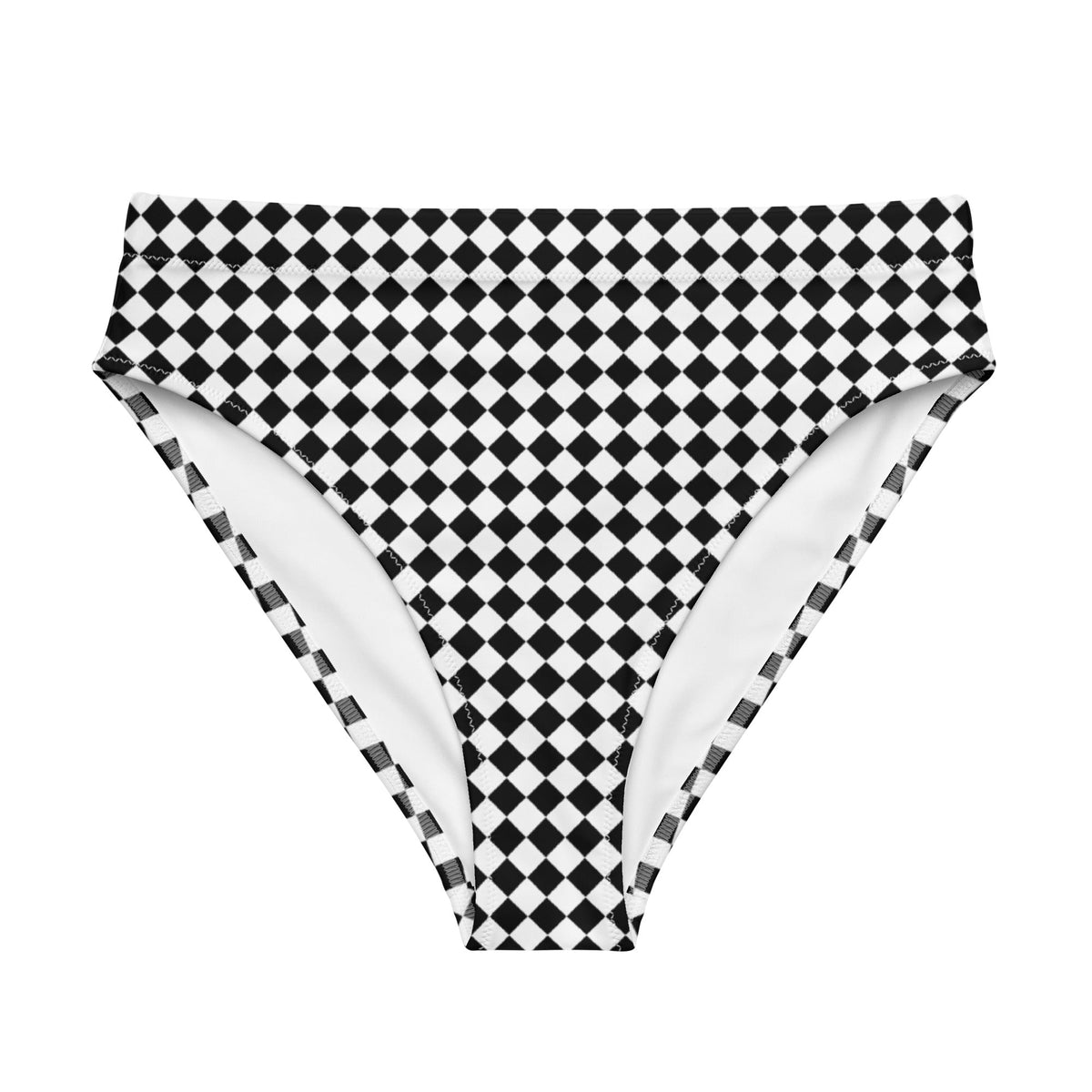 MIAMI ECO HIGH WAISTED BIKINI BOTTOM | CHECKER - PINKCOLADA