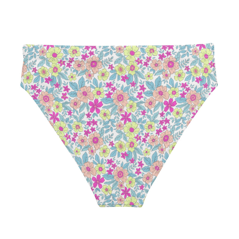 MIAMI ECO HIGH WAISTED BIKINI BOTTOM | FLURINA FLORALS - PINKCOLADA