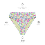 MIAMI ECO HIGH WAISTED BIKINI BOTTOM | FLURINA FLORALS - PINKCOLADA