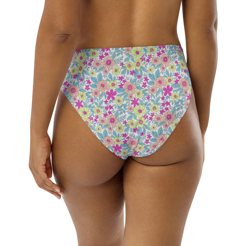 MIAMI ECO HIGH WAISTED BIKINI BOTTOM | FLURINA FLORALS - PINKCOLADA