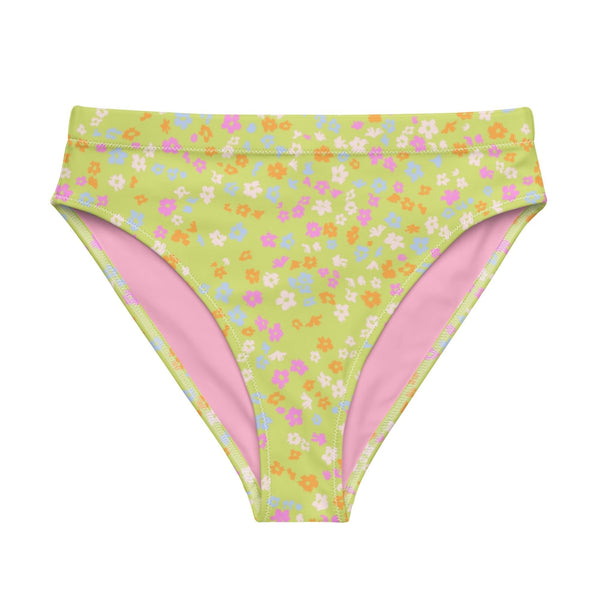 MIAMI ECO HIGH WAISTED BIKINI BOTTOM | LIME COLADA - PINKCOLADA