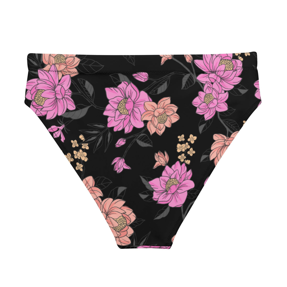 MIAMI ECO HIGH WAISTED BIKINI BOTTOM | MELODY BLACK - PINKCOLADA