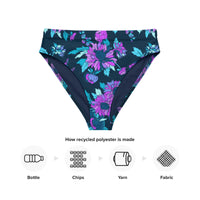 MIAMI ECO HIGH WAISTED BIKINI BOTTOM | MIDNIGHT BLOOMS - PINKCOLADA