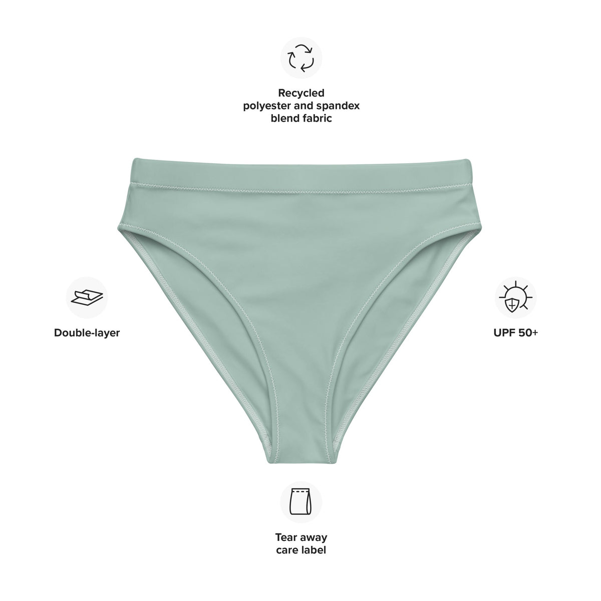 MIAMI ECO HIGH WAISTED BIKINI BOTTOM | OPAL - PINKCOLADA