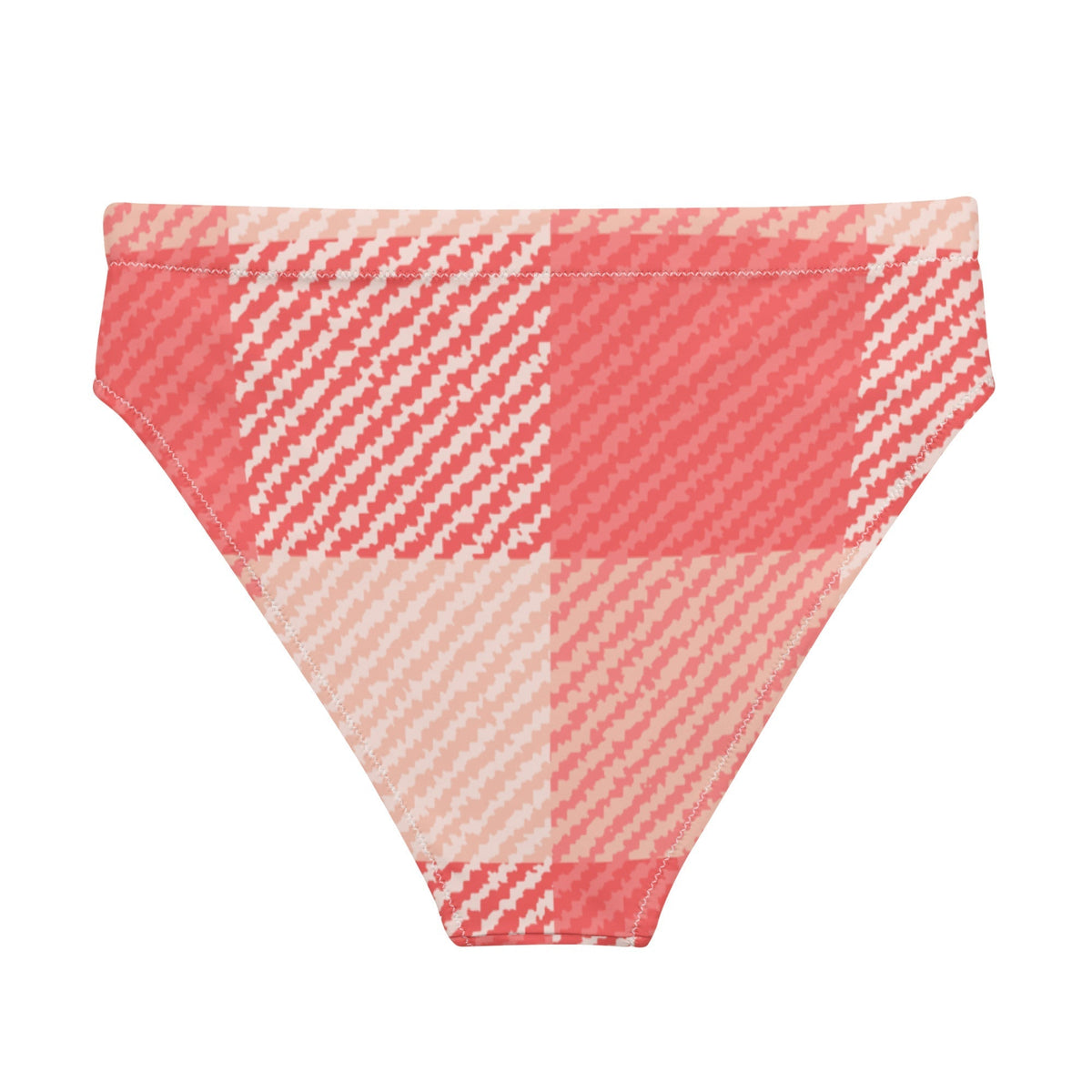 MIAMI ECO HIGH WAISTED BIKINI BOTTOM | OVERSIZED RED GINGHAM - PINKCOLADA