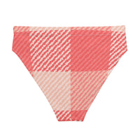 MIAMI ECO HIGH WAISTED BIKINI BOTTOM | OVERSIZED RED GINGHAM - PINKCOLADA