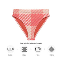 MIAMI ECO HIGH WAISTED BIKINI BOTTOM | OVERSIZED RED GINGHAM - PINKCOLADA