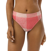 MIAMI ECO HIGH WAISTED BIKINI BOTTOM | OVERSIZED RED GINGHAM - PINKCOLADA