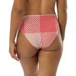 MIAMI ECO HIGH WAISTED BIKINI BOTTOM | OVERSIZED RED GINGHAM - PINKCOLADA