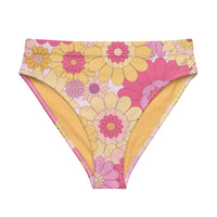 MIAMI ECO HIGH WAISTED BIKINI BOTTOM | PEACHY BLOOMS - PINKCOLADA