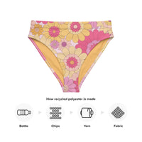 MIAMI ECO HIGH WAISTED BIKINI BOTTOM | PEACHY BLOOMS - PINKCOLADA