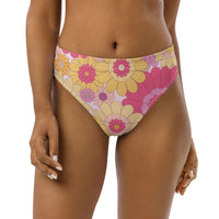 MIAMI ECO HIGH WAISTED BIKINI BOTTOM | PEACHY BLOOMS - PINKCOLADA