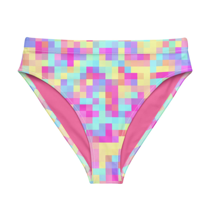MIAMI ECO HIGH WAISTED BIKINI BOTTOM | PIXELS 1.0 - PINKCOLADA