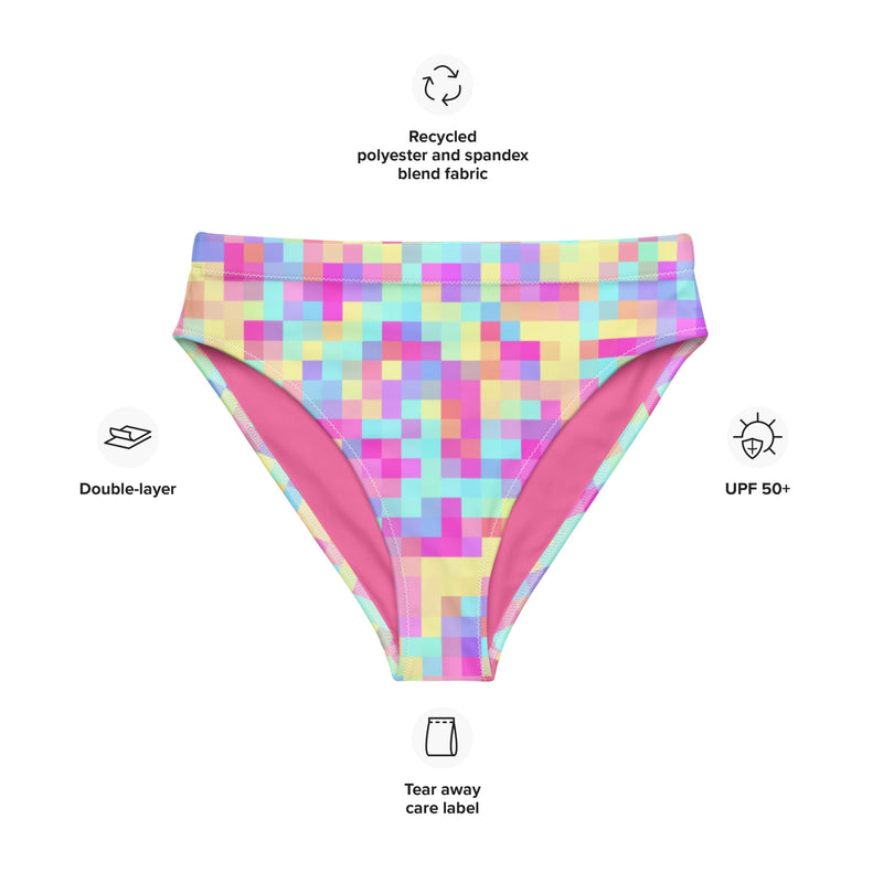 MIAMI ECO HIGH WAISTED BIKINI BOTTOM | PIXELS 1.0 - PINKCOLADA