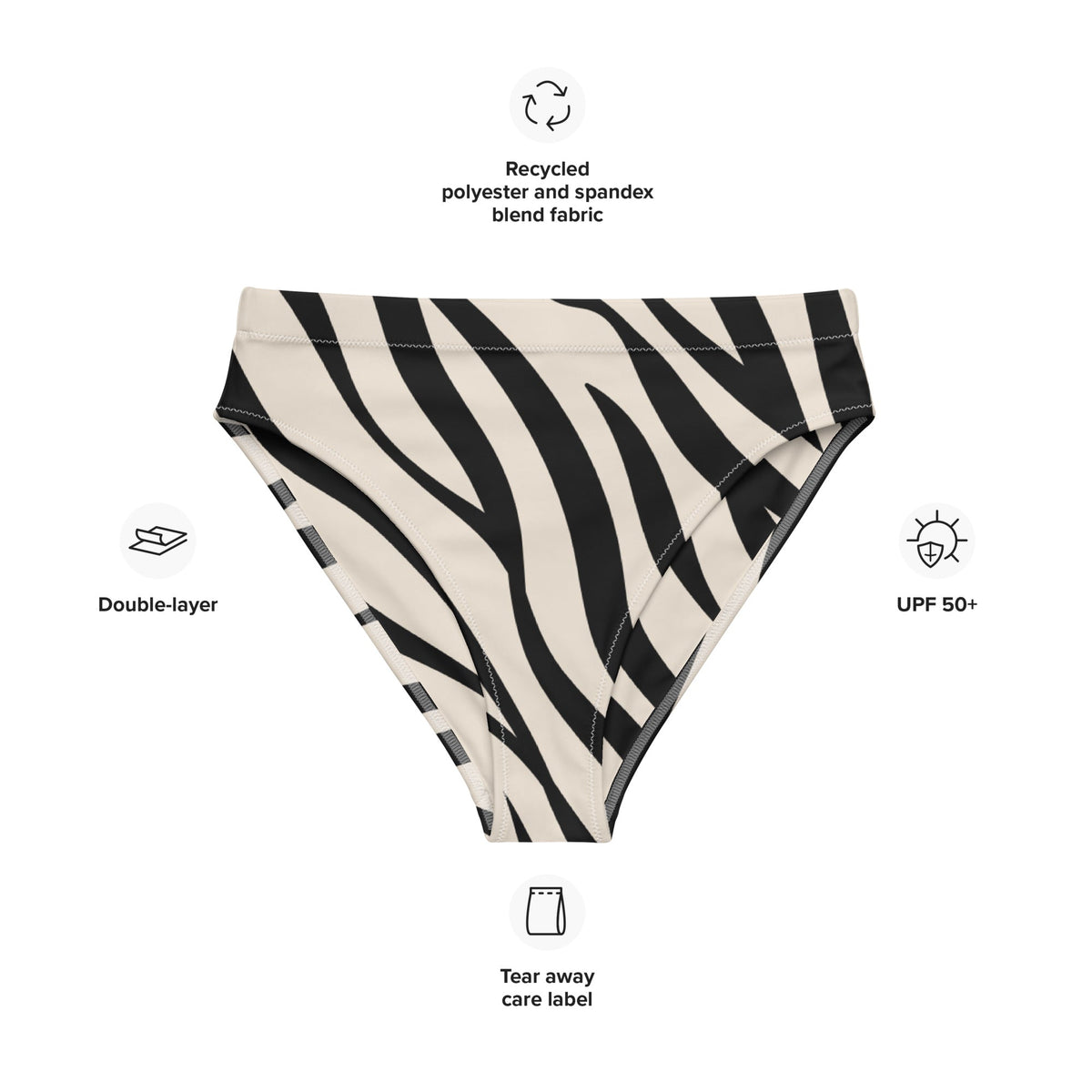 MIAMI ECO HIGH WAISTED BIKINI BOTTOM | SAFARI - PINKCOLADA