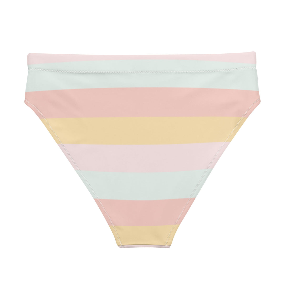 MIAMI ECO HIGH WAISTED BIKINI BOTTOM | SUMMER STRIPES - PINKCOLADA