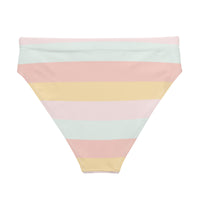 MIAMI ECO HIGH WAISTED BIKINI BOTTOM | SUMMER STRIPES - PINKCOLADA