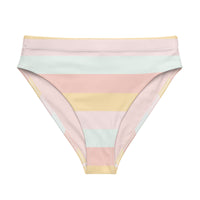 MIAMI ECO HIGH WAISTED BIKINI BOTTOM | SUMMER STRIPES - PINKCOLADA