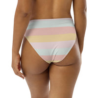 MIAMI ECO HIGH WAISTED BIKINI BOTTOM | SUMMER STRIPES - PINKCOLADA