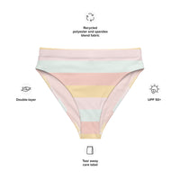 MIAMI ECO HIGH WAISTED BIKINI BOTTOM | SUMMER STRIPES - PINKCOLADA