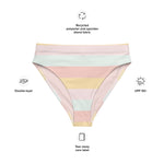MIAMI ECO HIGH WAISTED BIKINI BOTTOM | SUMMER STRIPES - PINKCOLADA