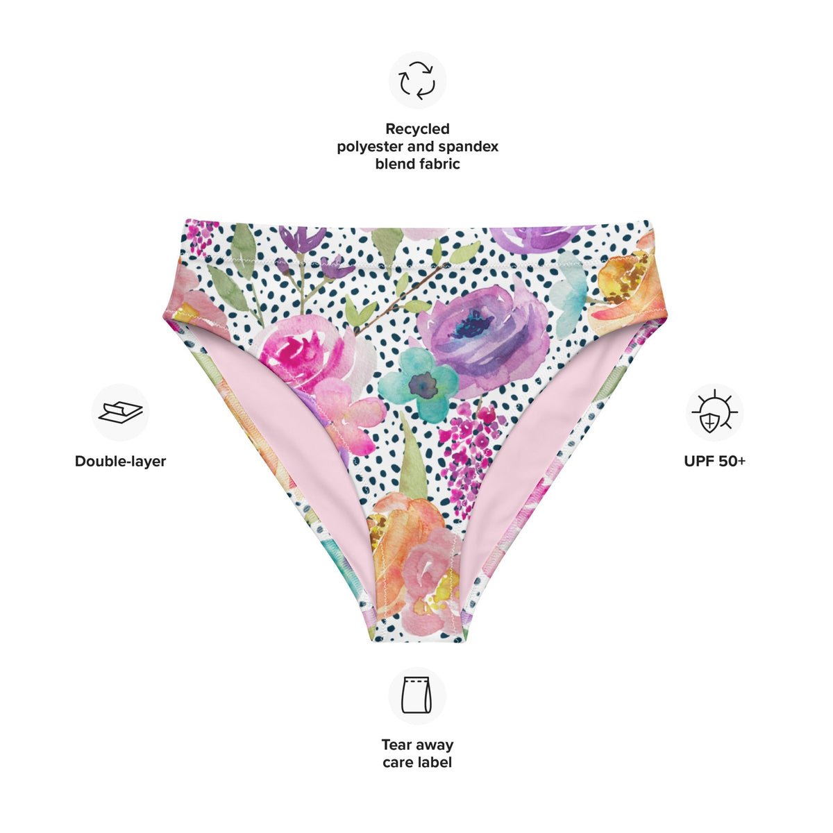 MIAMI ECO HIGH WAISTED BIKINI BOTTOM | TOCHKI GARDEN - PINKCOLADA