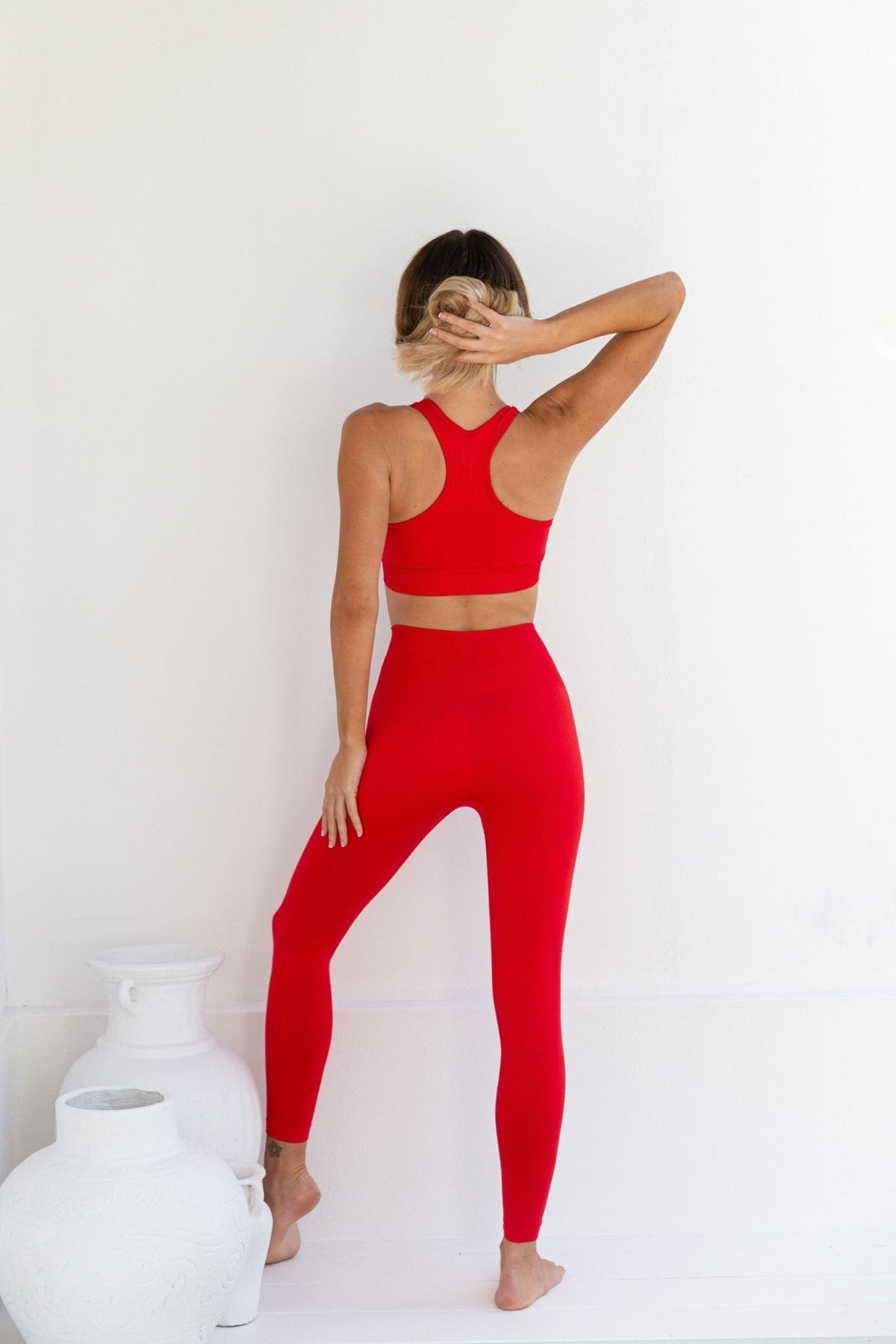 PINKFLEX SEAMLESS CROP TOP - CORAL RED - PINKCOLADA